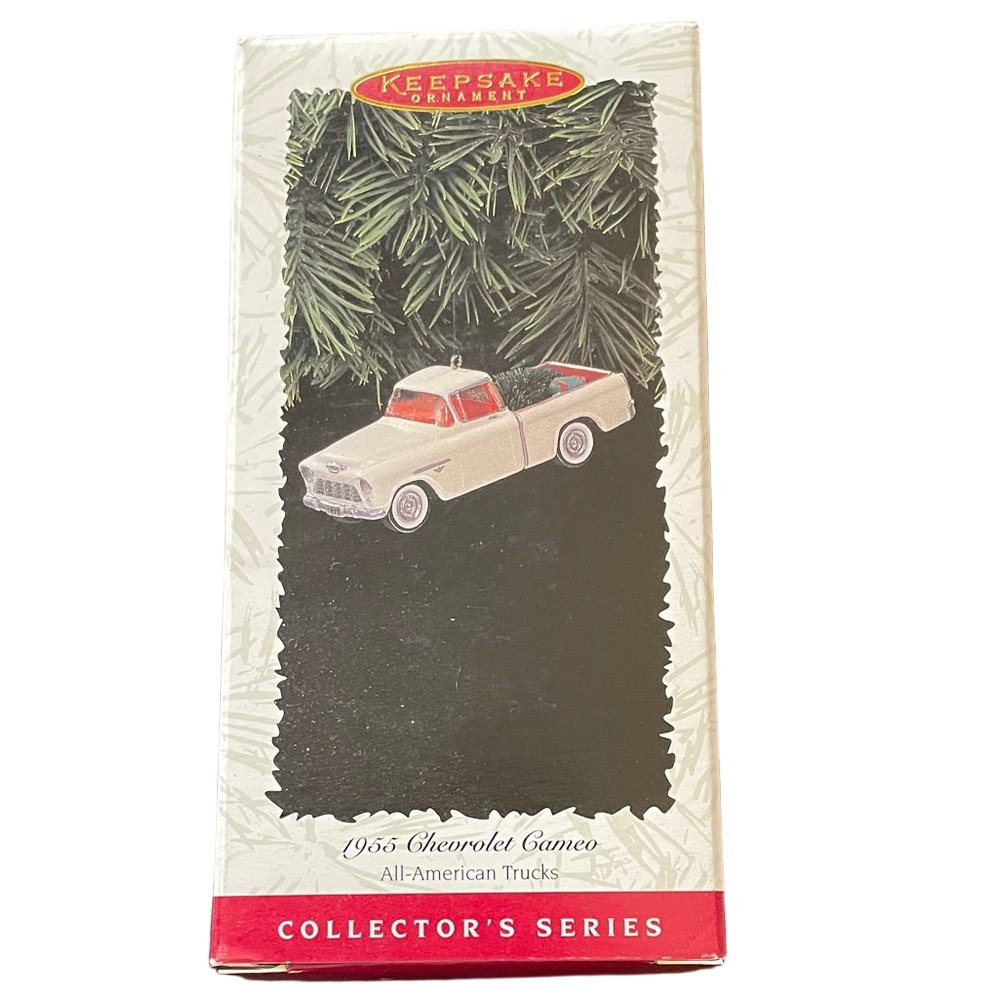 HALLMARK 1955 Chevrolet Cameo Ornament, White Red